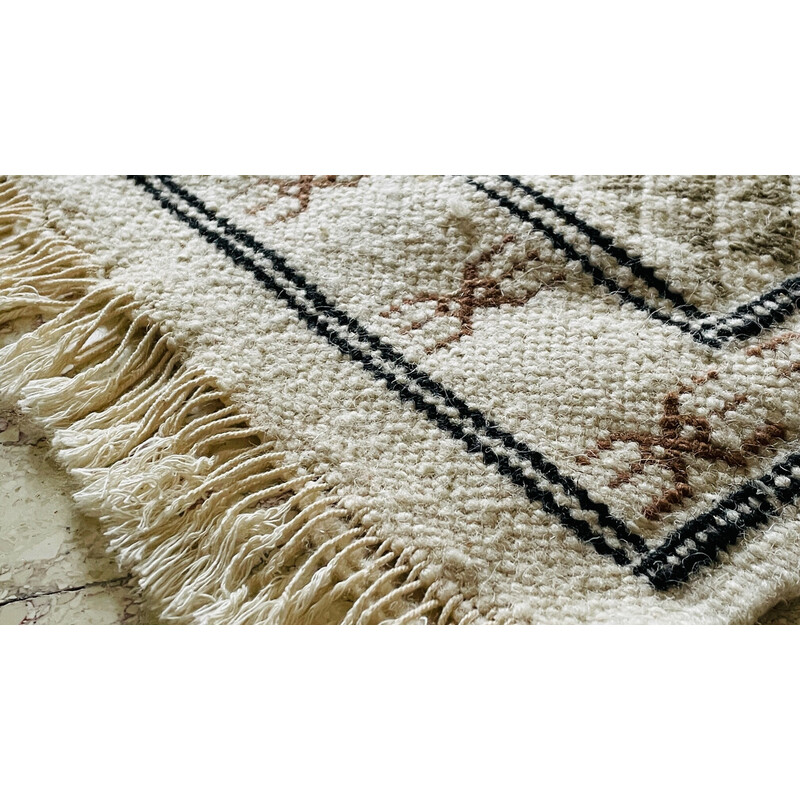 Vintage kelim tapijt van zuivere wol, 1970