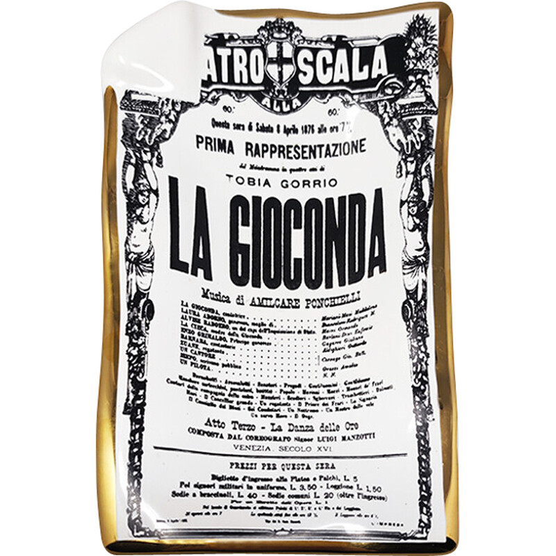 Auffangschale aus Porzellan "La Gioconda" von Piero Fornasetti, Italien 1960er Jahre