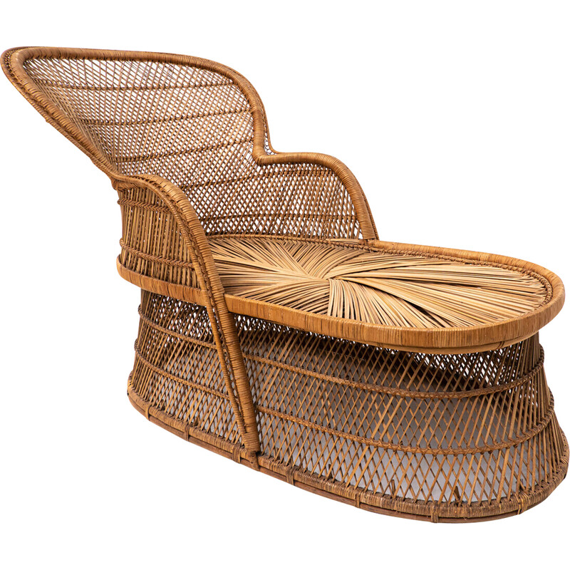 Mid-century rattan daybed, Italy 1940s