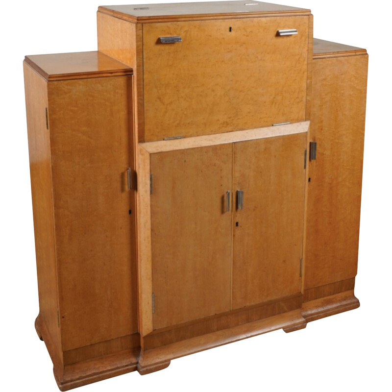 Mid century Harrods bird’s-eye maple cocktail cabinet