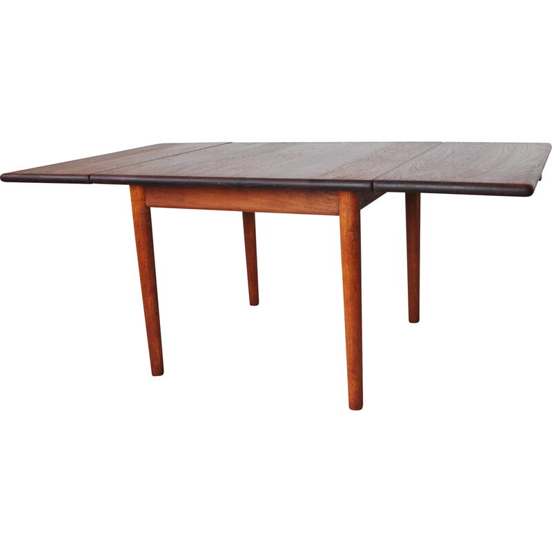 Mesa de centro vintage en madera maciza de teca y roble de Hans J. Wegner para Getama