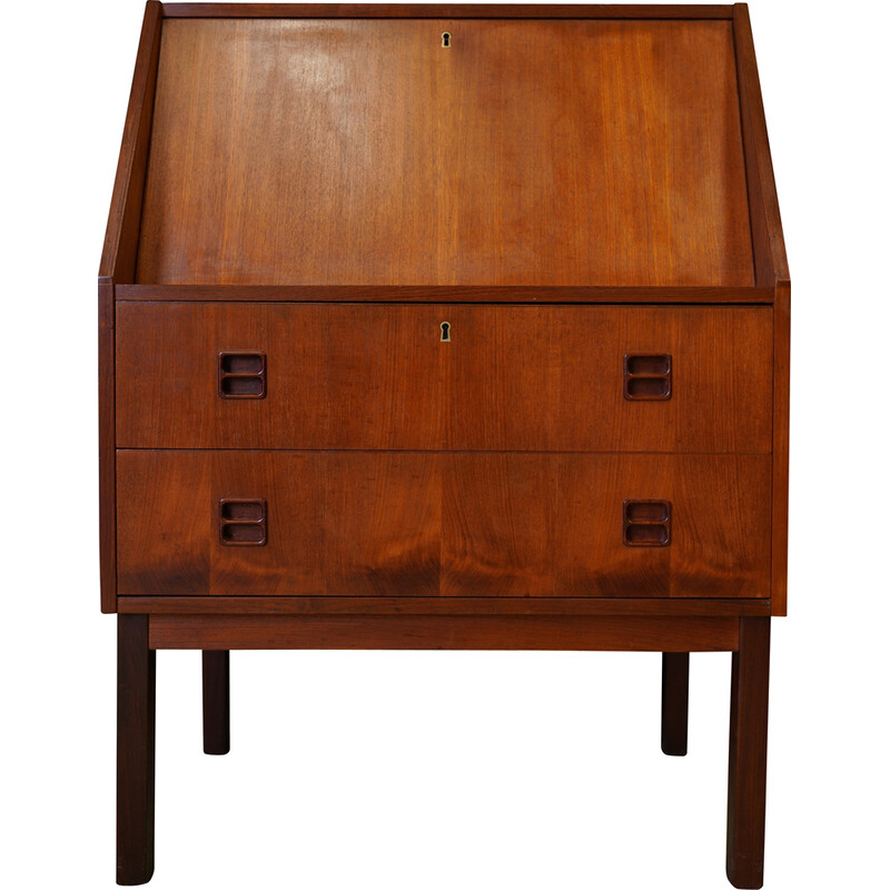 Mid century dark teak Danish writing desk by Gunnar Nielsen Tibergaard, 1960s