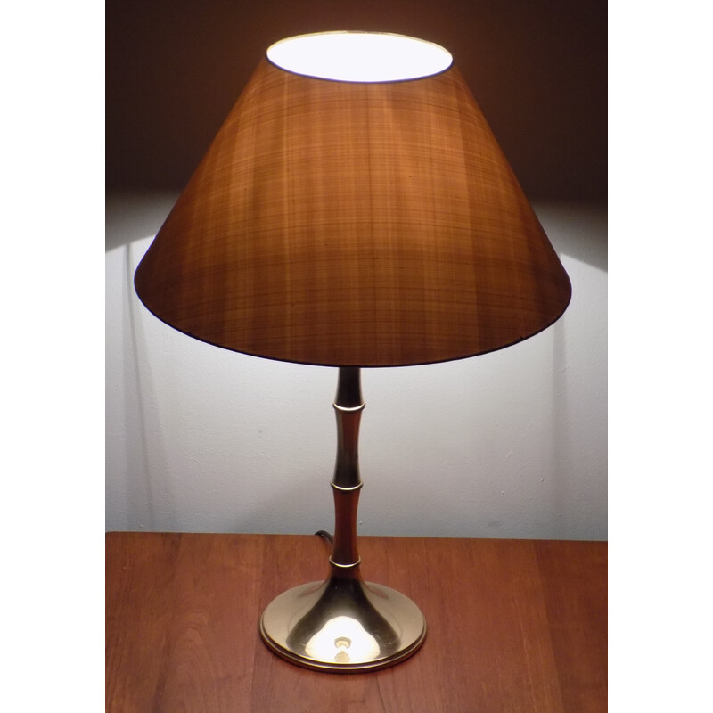 Vintage table lamp in bamboo by Ingo Maurer, 1960s