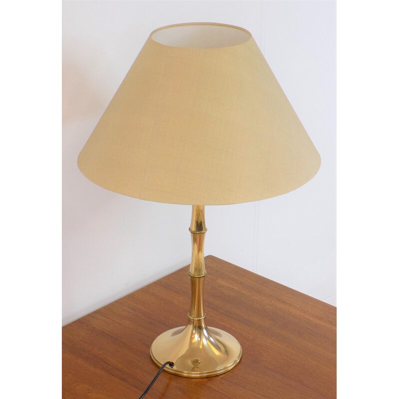 Vintage table lamp in bamboo by Ingo Maurer, 1960s