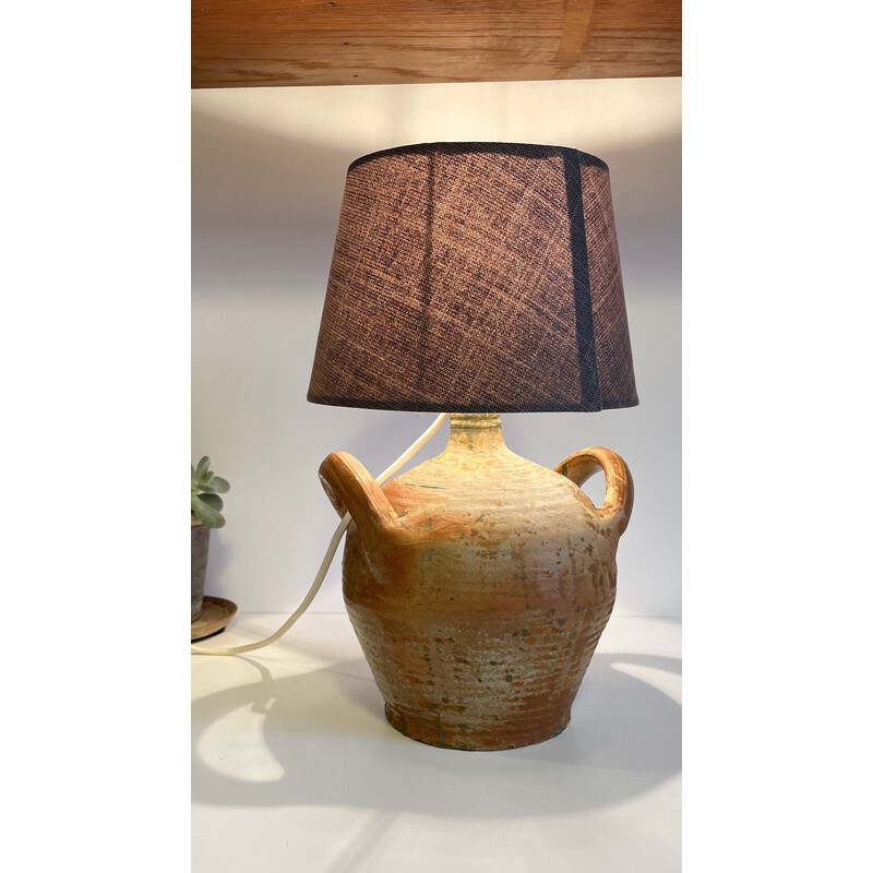 Lampe artisanale vintage en céramique