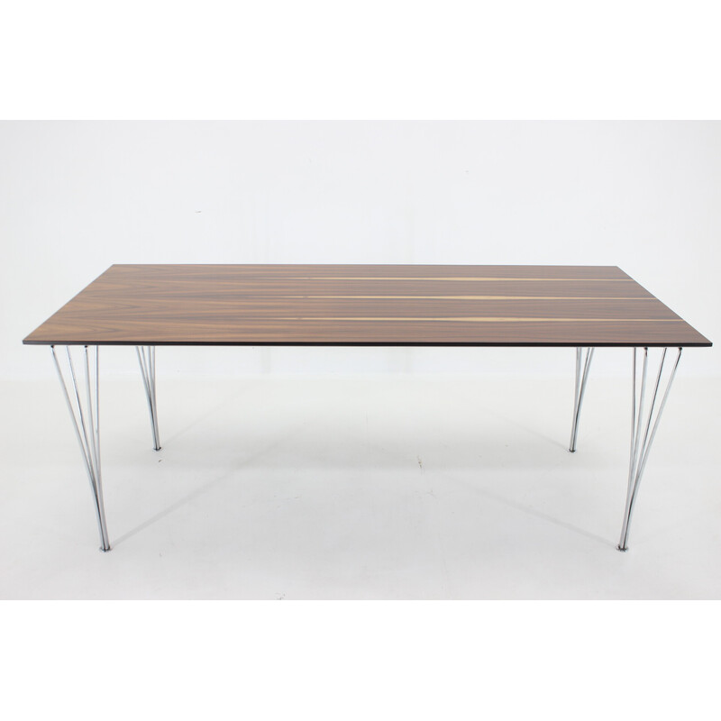 Mesa de comedor rectangular vintage de Piet Hein, Bruno Mathsson y Arne Jacobsen para Friz Hansen, años 80