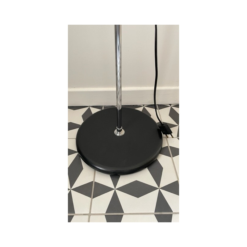 Black vintage floor lamp with 2 adjustable spots, 1970
