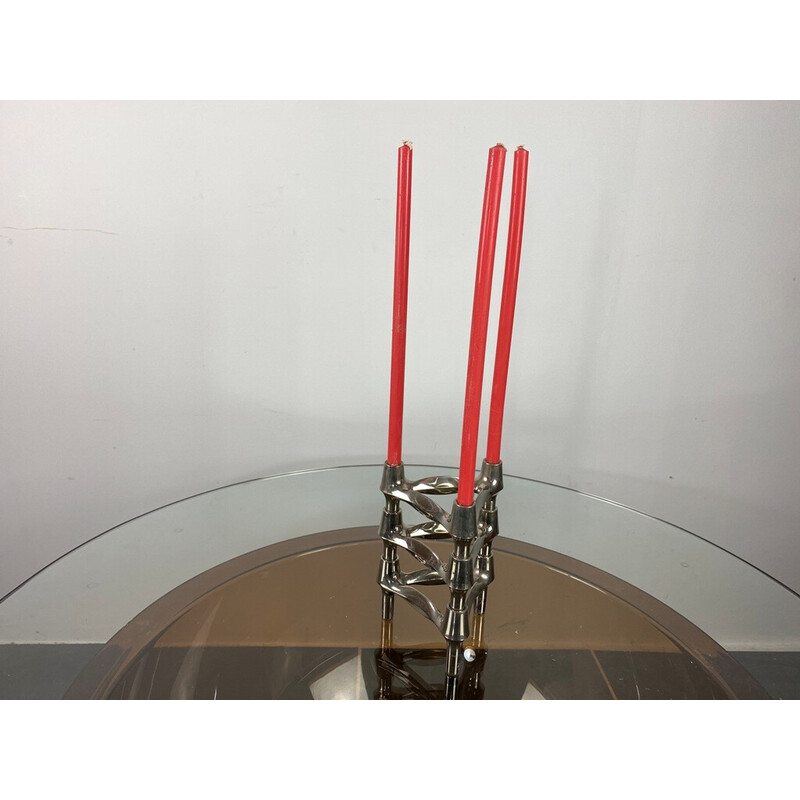 Set of 3 vintage modular candlesticks Bmf Nagel, 1970