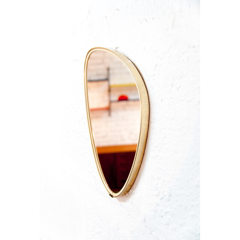 Gold brass mirror with a free form - 1960s 