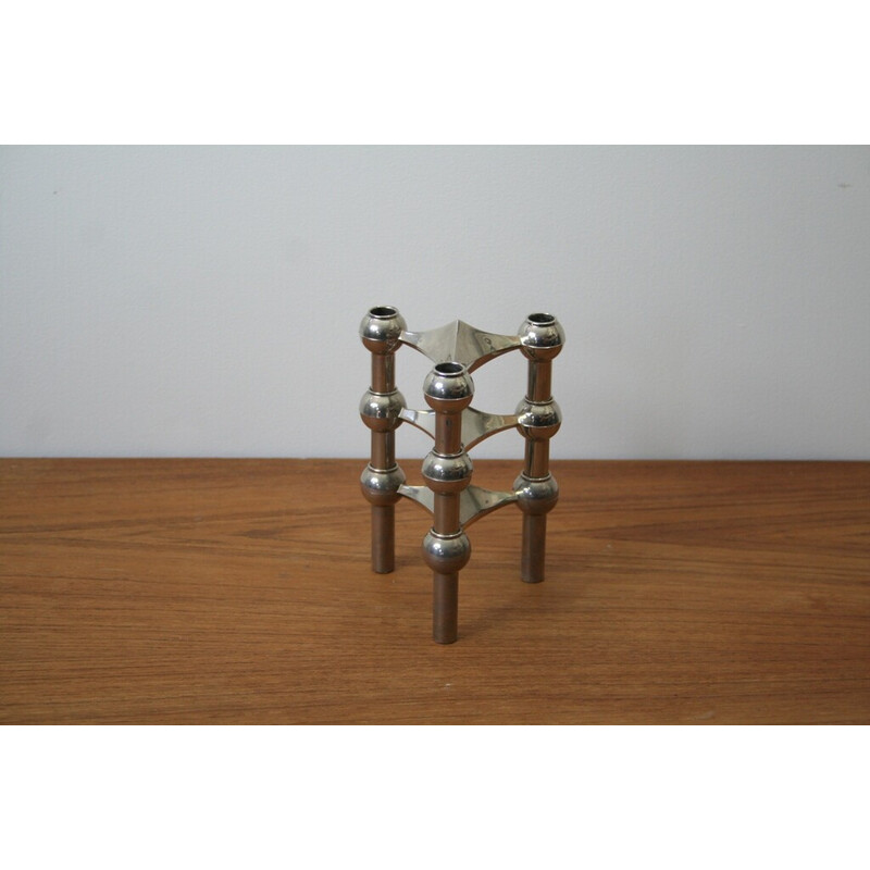 Set of 3 Nagel vintage modular candlesticks, 1970