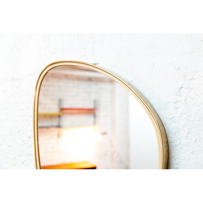 Gold brass mirror with a free form - 1960s 