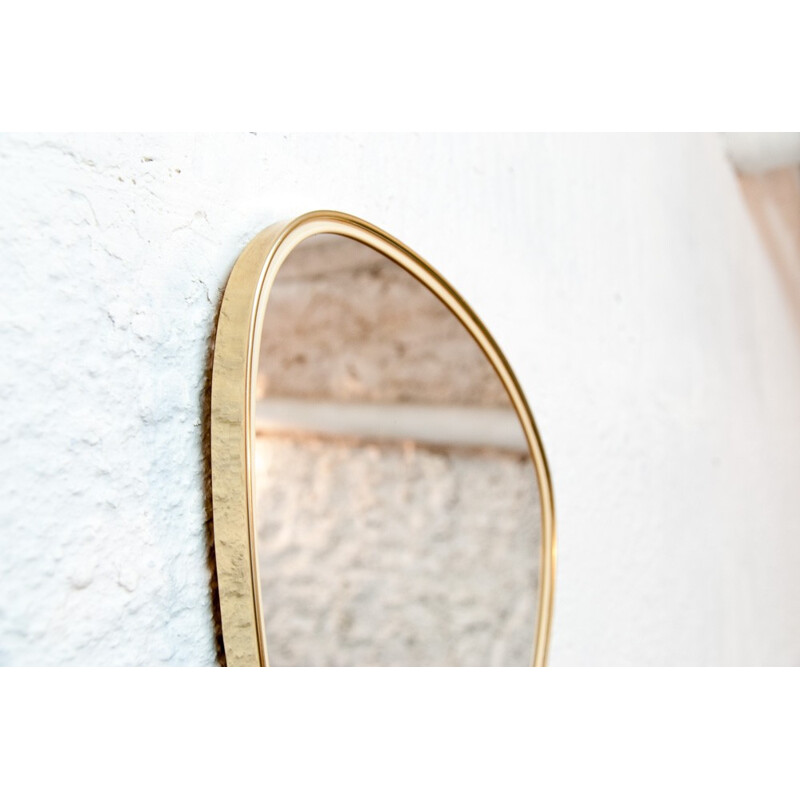 Gold brass mirror with a free form - 1960s 