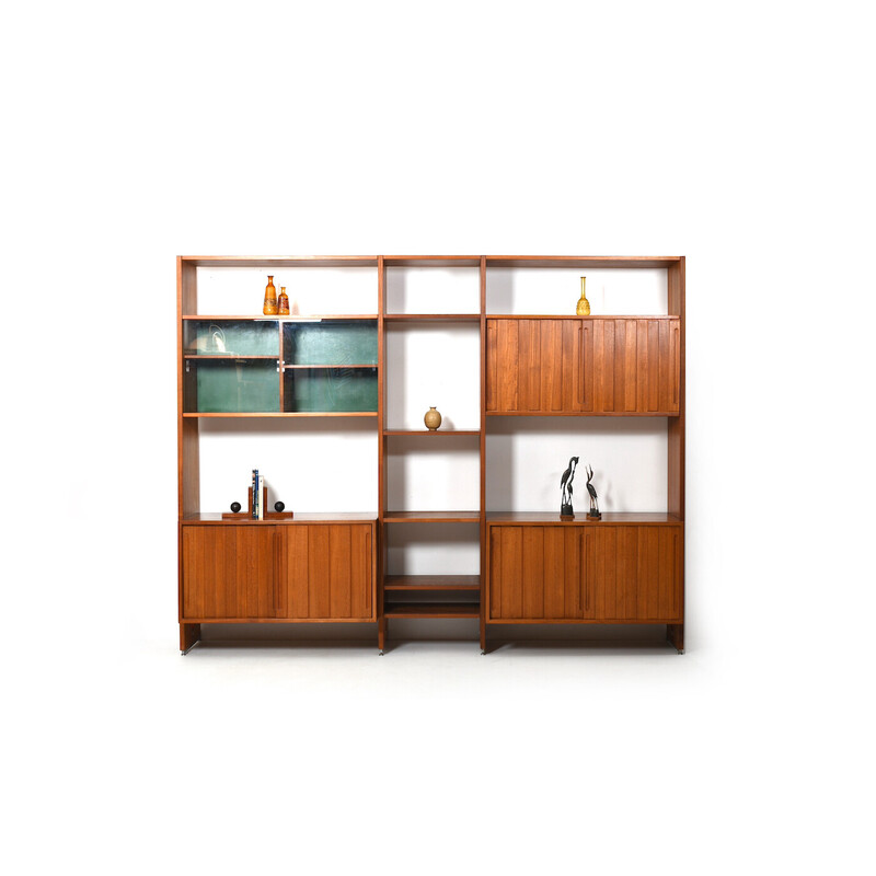 Vintage Ry100 wall system in teak by Hans J. Wegner for Ry Møbler, Denmark 1960s