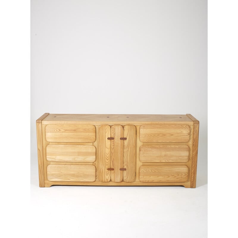 Vintage pine highboard by Stanley, 1970s