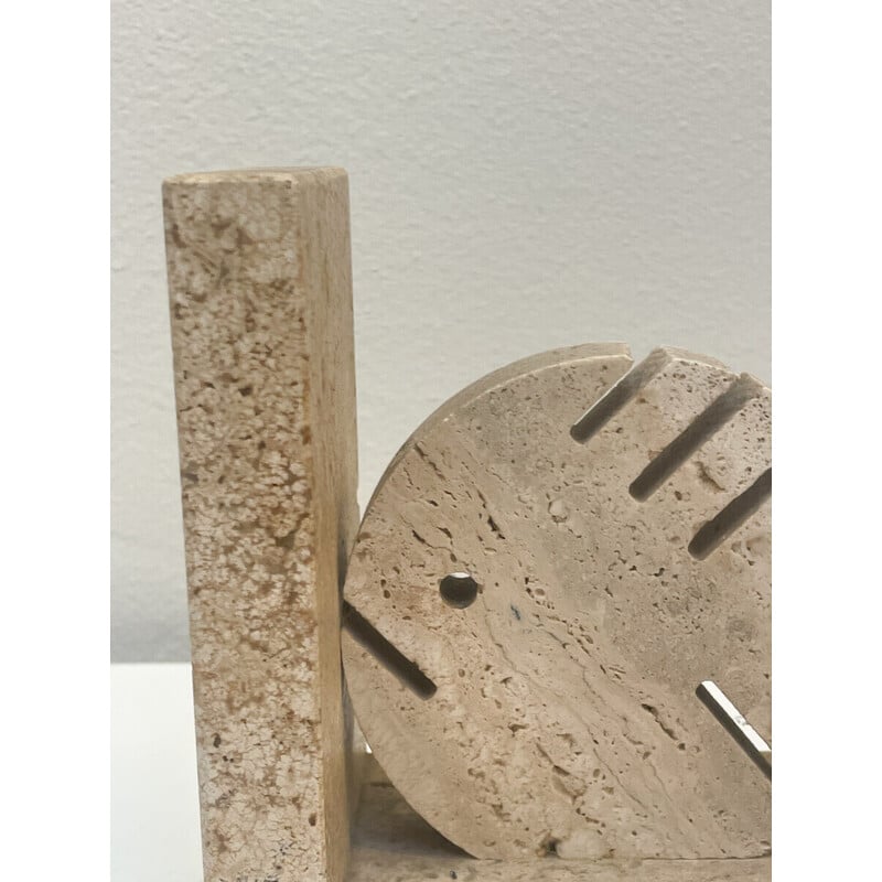 Pair of vintage travertine bookends by Fratelli Mannelli, Italy 1970s