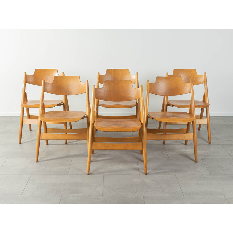 Set of 6 vintage Se 18 chairs by Egon Eiermann for Wilde and Spieth, Germany 1952