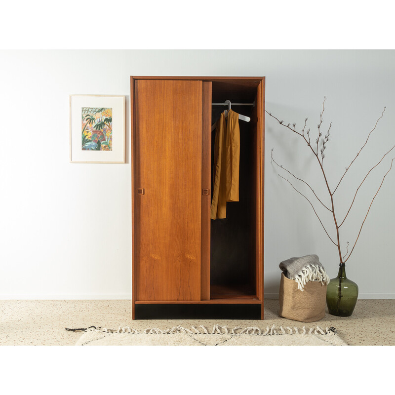 Vintage teak cabinet with two sliding doors by Domino Møbler, Denmark 1960s