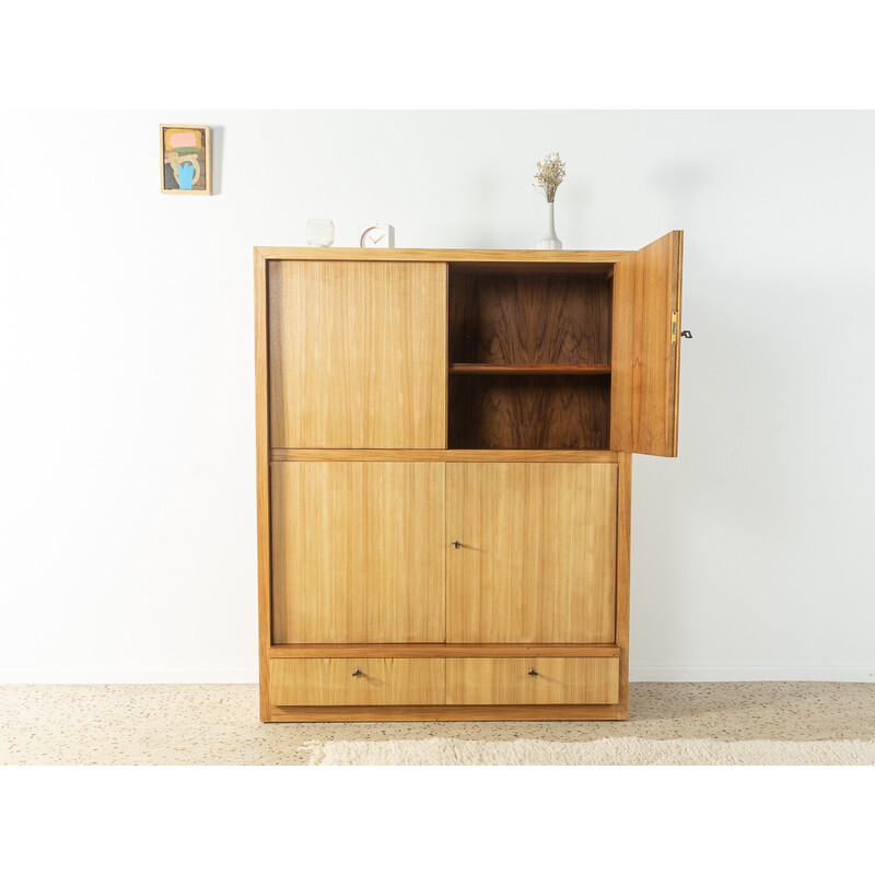 Vintage cabinet in walnut veneer with four doors by Wk Möbel, Germany 1960s