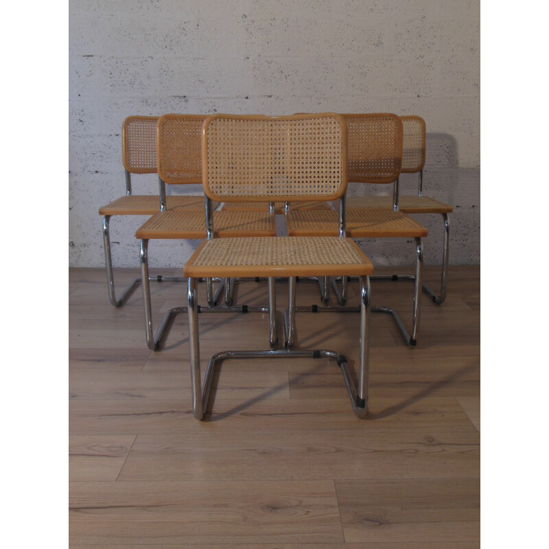Suite de 6 chaises "Cesca B32", Marcel BREUER - années 70