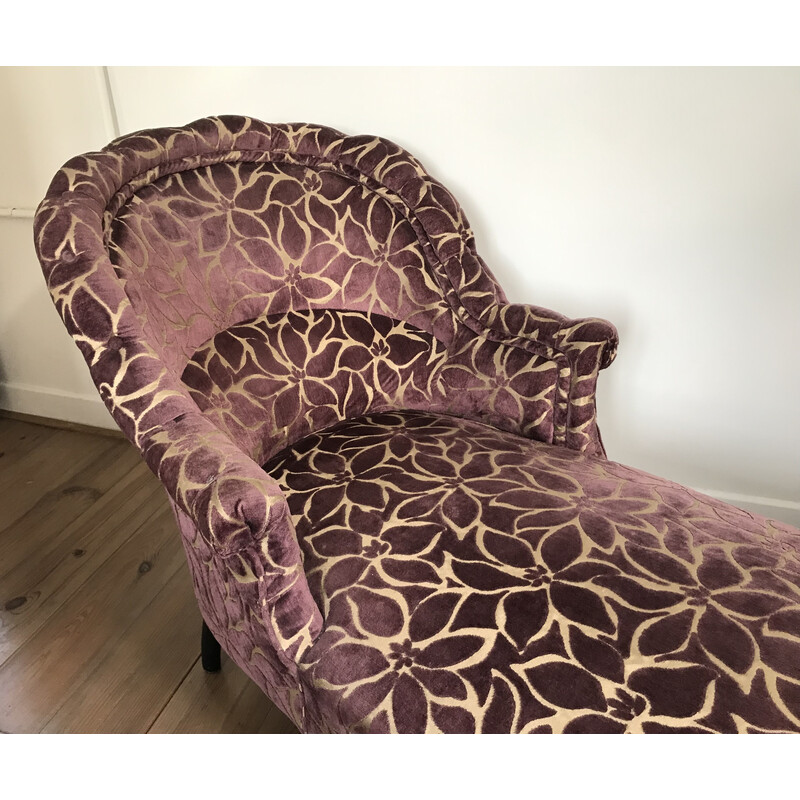 Chaise longue de tela vintage