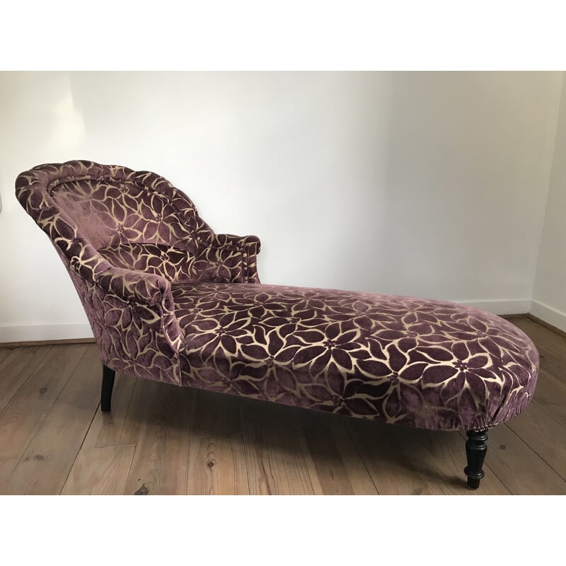 Vintage stoffen chaise longue