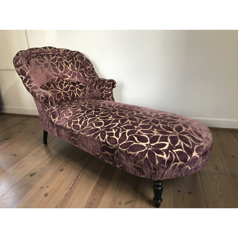 Vintage stoffen chaise longue