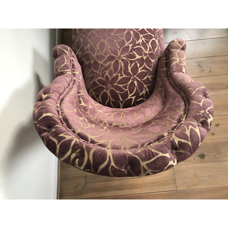 Chaise longue de tela vintage