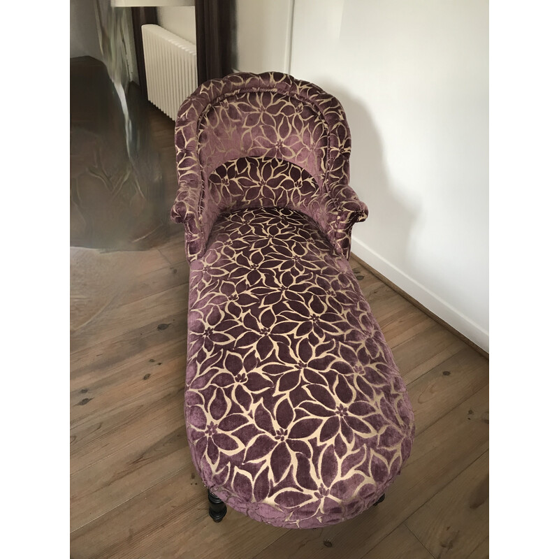 Chaise longue de tela vintage