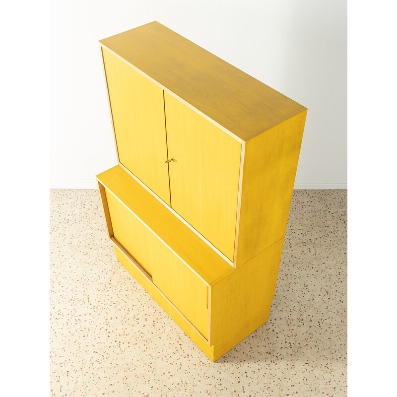 Vintage cabinet in bleached and yellow stained walnut, Germany 1950s