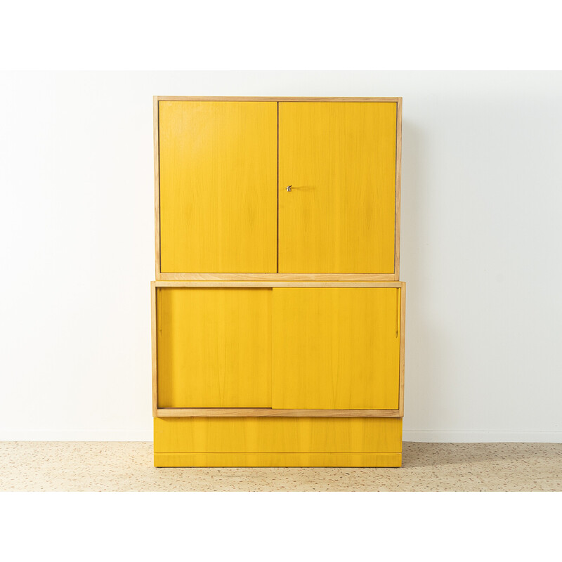 Vintage cabinet in bleached and yellow stained walnut, Germany 1950s