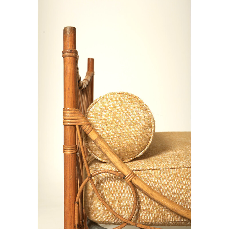 Vintage rotan dagbed, 1960