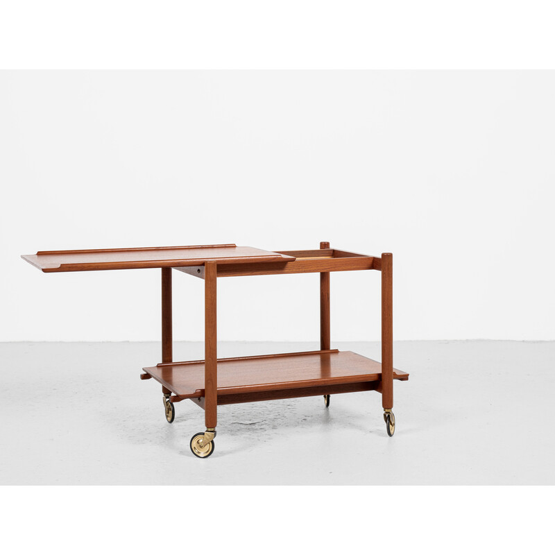 Mid century Danish serving trolley in teak by Poul Hundevad, 1960s