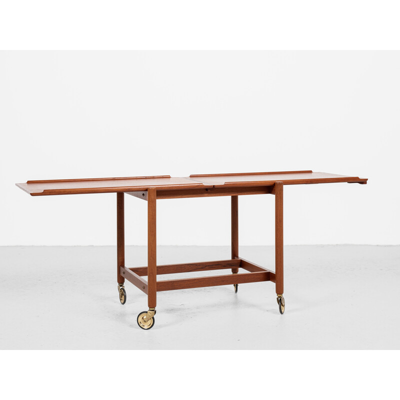 Mid century Danish serving trolley in teak by Poul Hundevad, 1960s