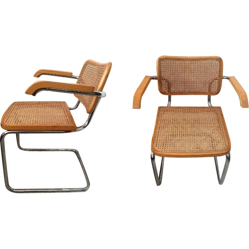 Pair of armchairs model Cesca S64 by Marcel Breuer - 1970s