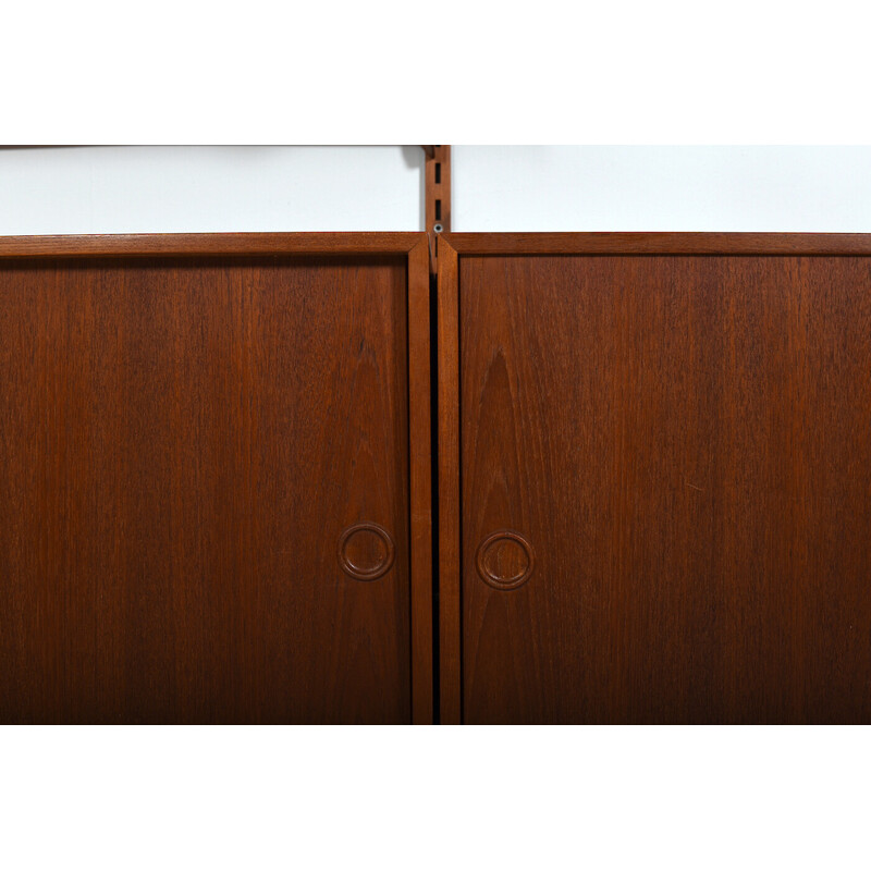 Vintage teak wall system by Kai Kristiansen for Feldballes Møbelfabrik, Denmark 1960s