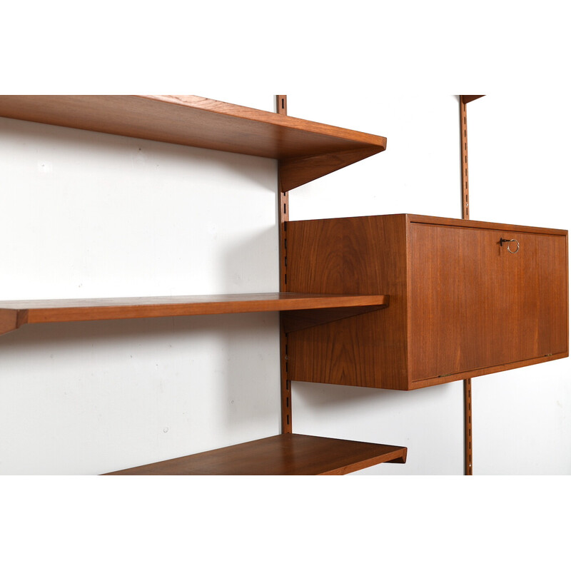 Vintage teak wall system by Kai Kristiansen for Feldballes Møbelfabrik, Denmark 1960s