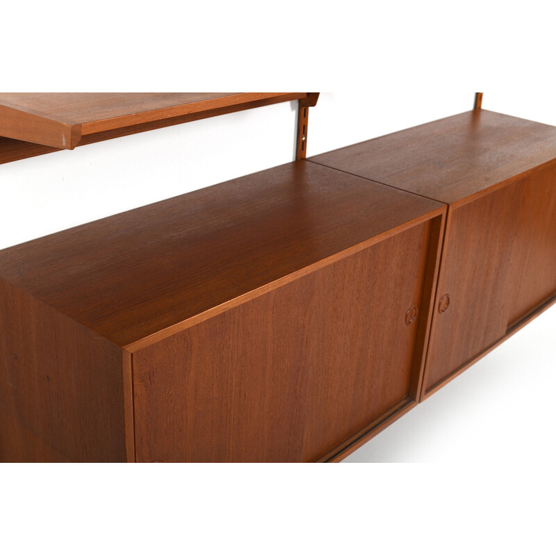 Vintage teak wall system by Kai Kristiansen for Feldballes Møbelfabrik, Denmark 1960s