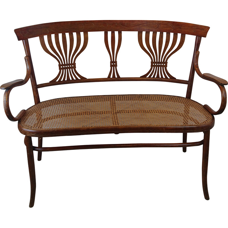 Banc vintage Fischel en bois courbé