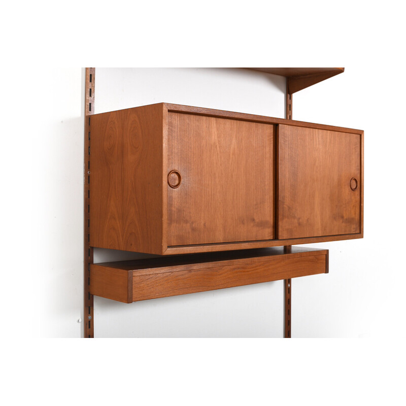 Vintage teak wall unit by Kai Kristiansen for Feldballes Møbelfabrik, 1960s