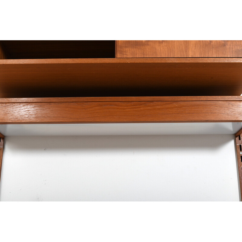 Vintage teak wall unit by Kai Kristiansen for Feldballes Møbelfabrik, 1960s