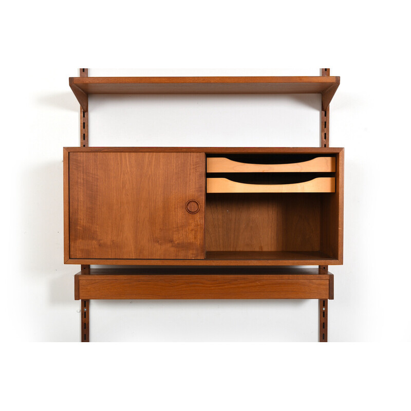 Vintage teak wall unit by Kai Kristiansen for Feldballes Møbelfabrik, 1960s