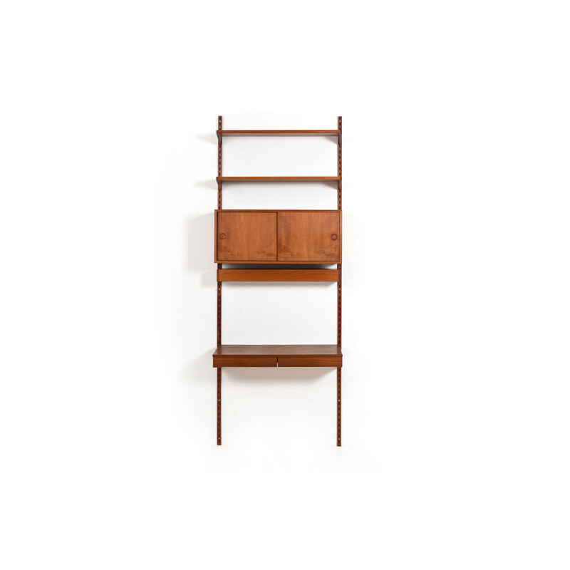 Vintage teak wall unit by Kai Kristiansen for Feldballes Møbelfabrik, 1960s