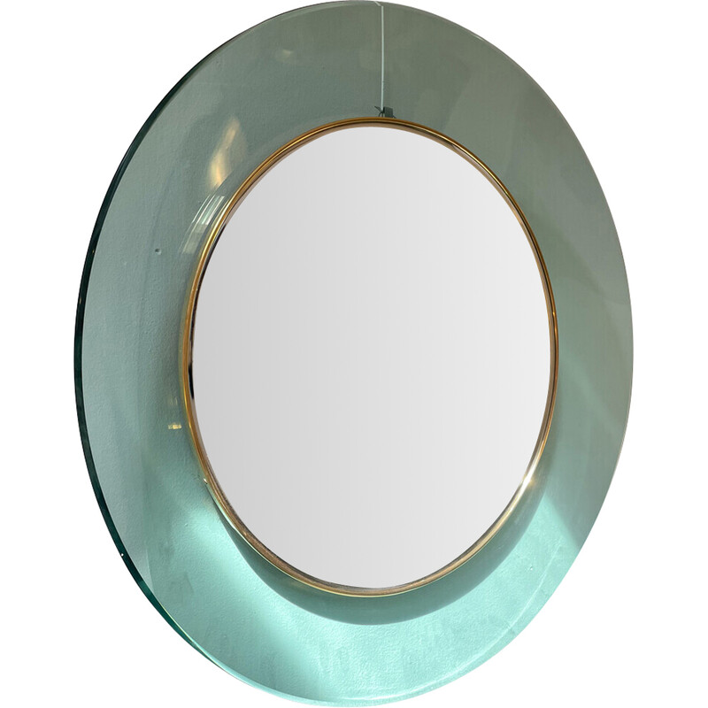 Mid-century round mirror model 1699 by Max Ingrand for Fontana Arte, Italy 1960s