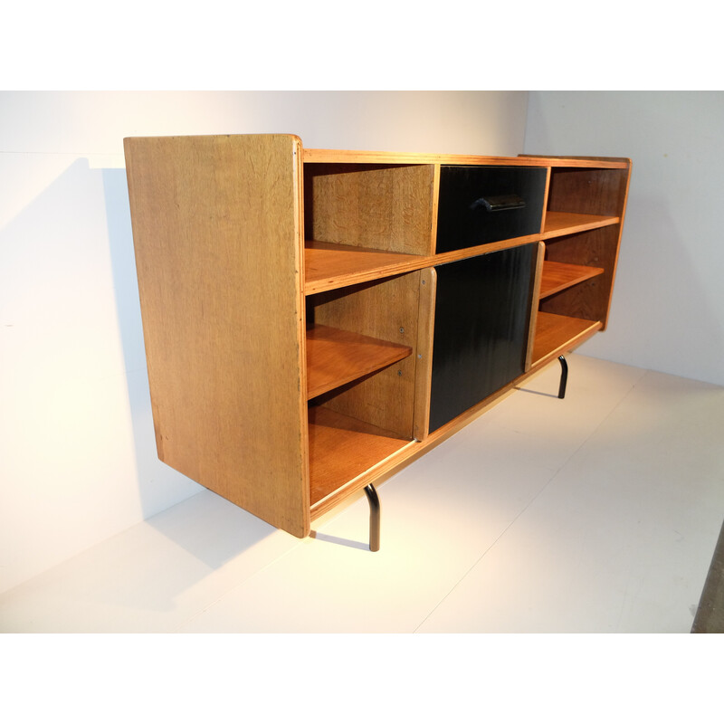 Vintage oakwood highboard by Raphael Raffel, 1950s