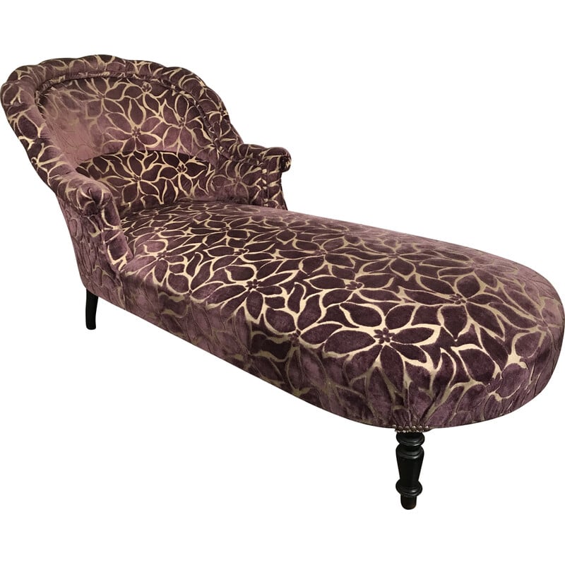 Vintage stoffen chaise longue