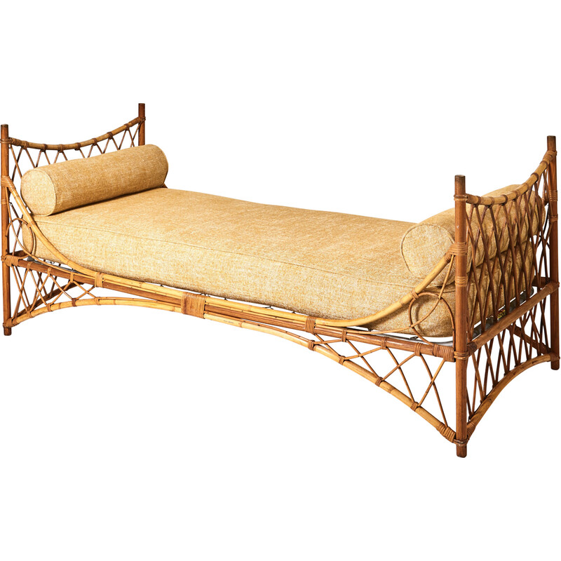 Vintage rattan daybed, 1960