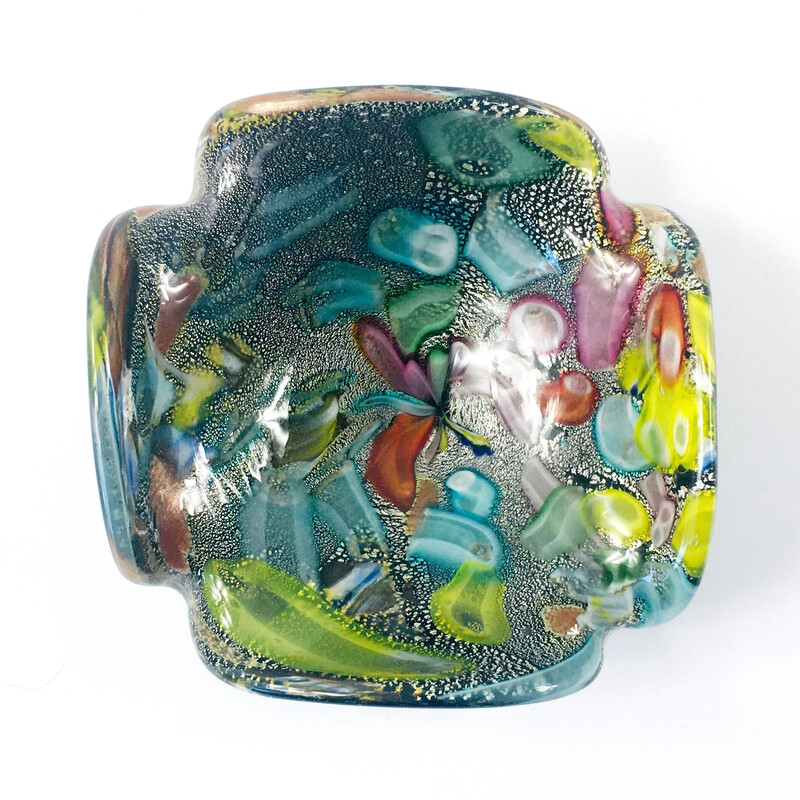 Paar alte Tutti Frutti Murano-Glasschalen von Dino Martens, Italien 1950er Jahre