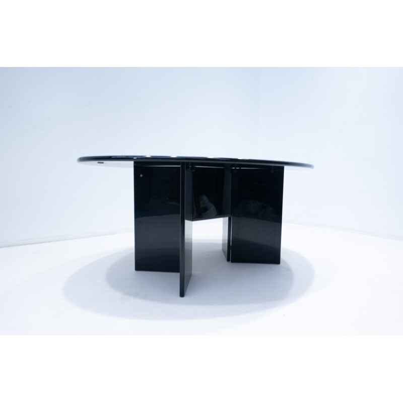 Vintage console "Antella" in black lacquered wood by Takahama for Gavina, 1980s