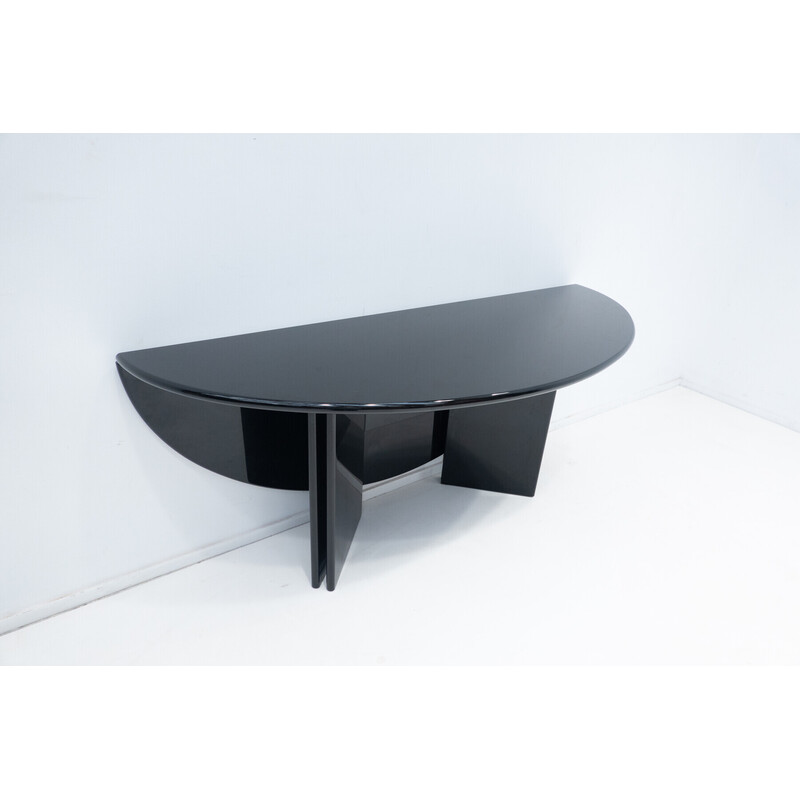 Vintage console "Antella" in black lacquered wood by Takahama for Gavina, 1980s