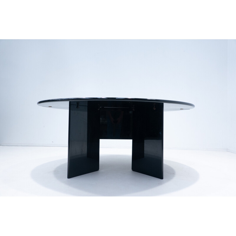 Vintage console "Antella" in black lacquered wood by Takahama for Gavina, 1980s